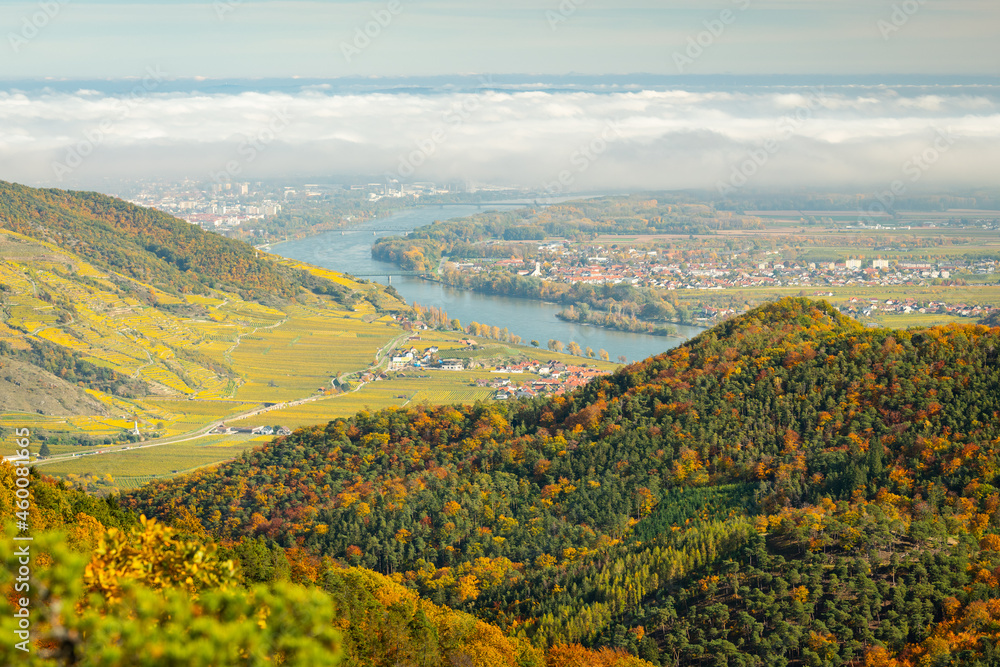 Wachau valley on a sunny day in autumn