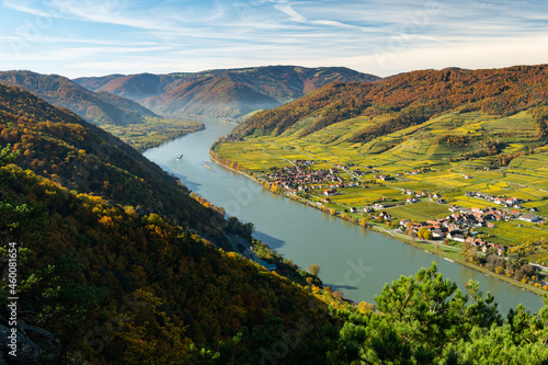Wachau valley on a sunny day in autumn