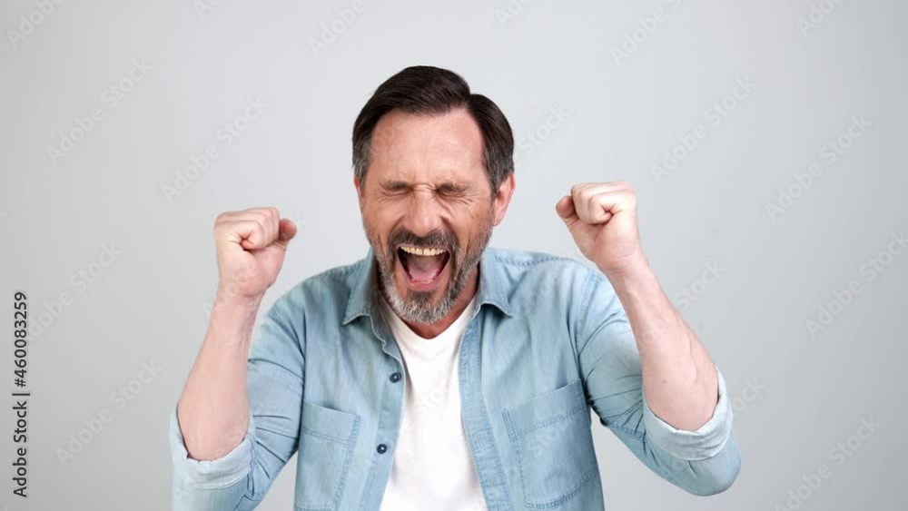 Positive crazy excited winner guy best lucky bet millionaire reaction Positive crazy excited winner guy best lucky bet millionaire reaction