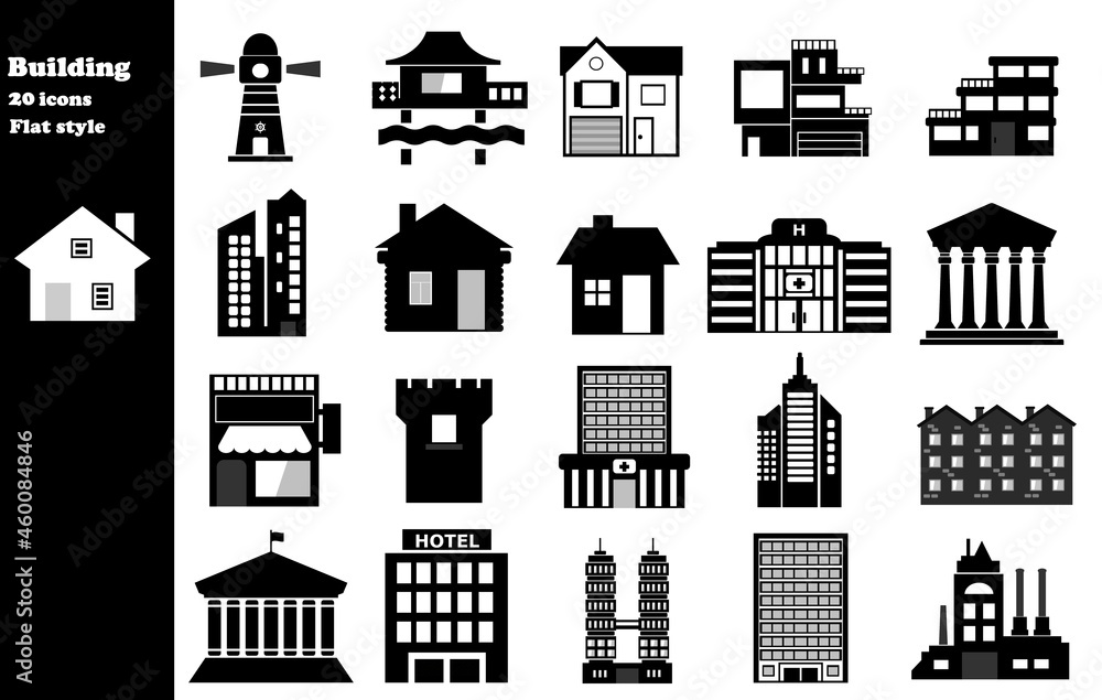 Bâtiments et architecture en 20 icônes, collection