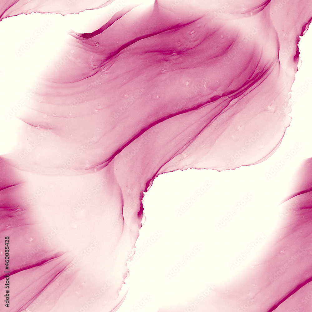 Alcohol ink pink seamless background. Brush