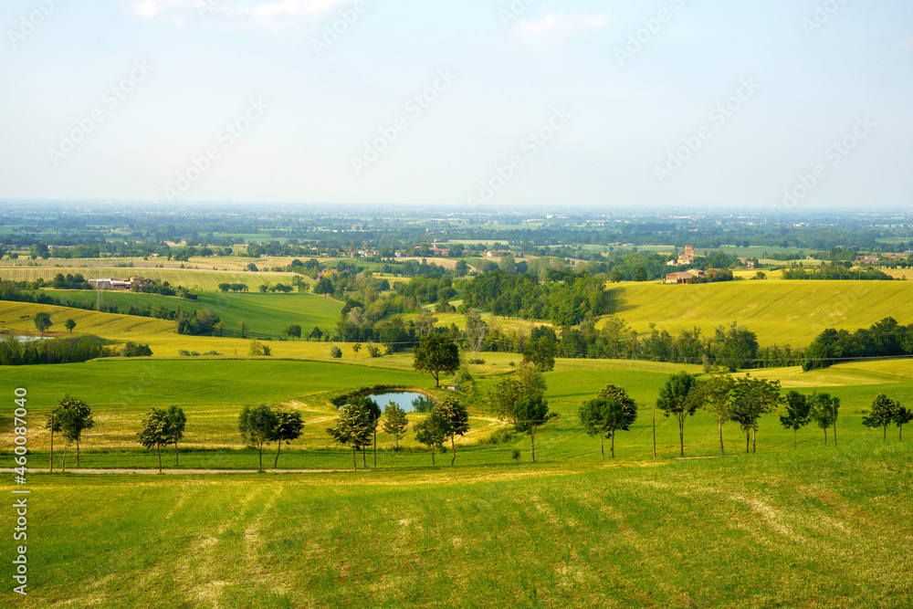 Rural landscape near Pianello Val Tidone and Agazzano, Emilia-Romagna, at May Rural landscape near Pianello Val Tidone and Agazzano, Emilia-Romagna, at May