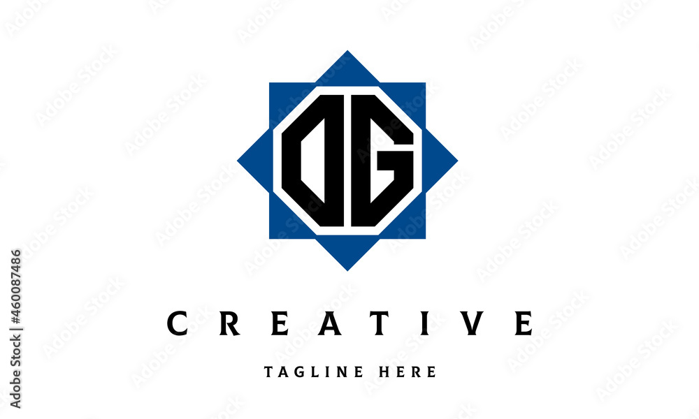 Naklejka premium OG double square latter logo vector