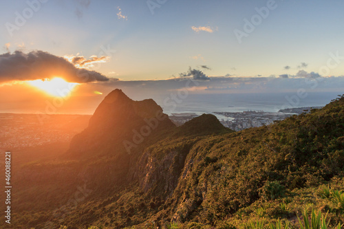 Sunset as seen from Le Pouce, Mauritius