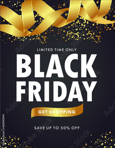 Black Friday sale banner. Vector illustration in pink.
