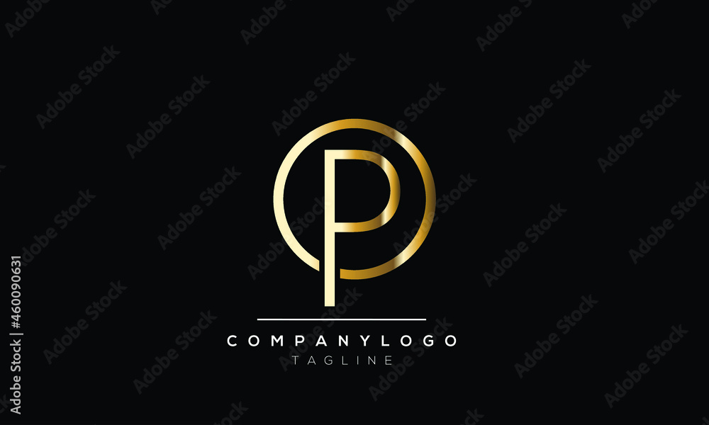 Abstract Letter Initial OP PO Vector Logo Design Template