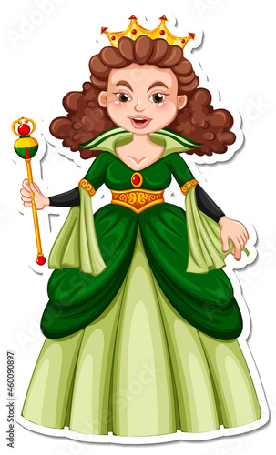 Beautiful queen cartoon character sticker