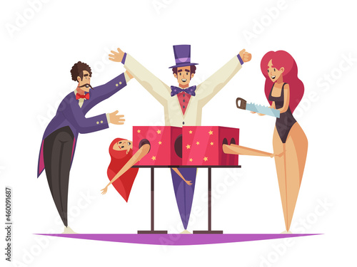 Circus Artist Cartoon Composition