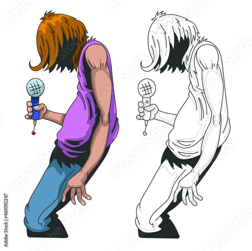 Chanteur de pop au micro