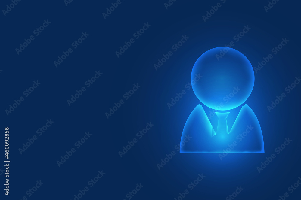 Officer icon on blue. businessman icon