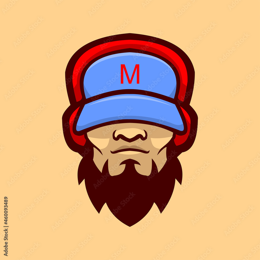 man hat logo mascot template man hat logo mascot template