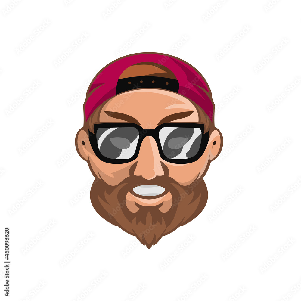 man glasses logo mascot template 
