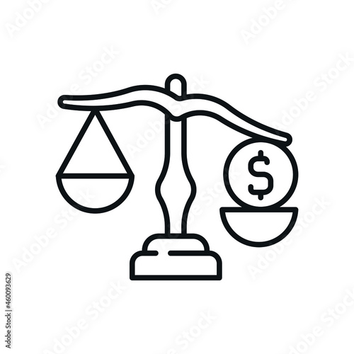 Bribe linear icon. Unfair trial. Corruption. Thin line customizable illustration. Vector isolated outline drawing. Editable stroke