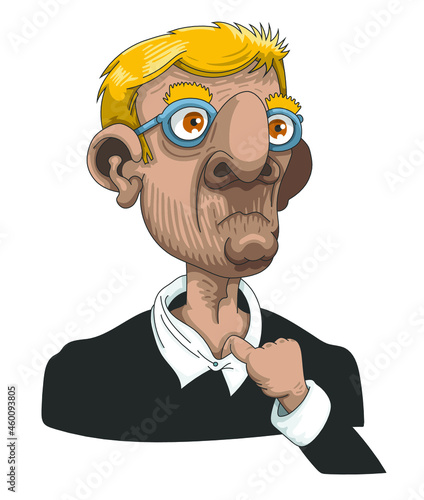 homme à lunette gèné