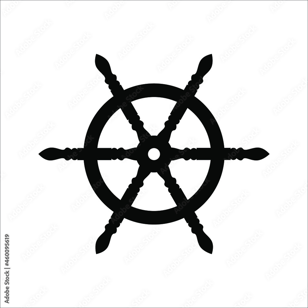 Steering Wheel Captain Boat Ship Yacht Compass Transport icon vector illustration on white background. eps 10 Steering Wheel Captain Boat Ship Yacht Compass Transport icon vector illustration on white background. eps 10