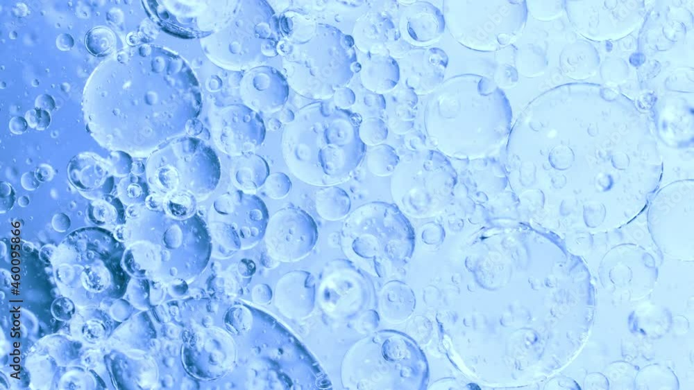 Super Slow Motion Shot of Moving Gel Bubbles on Light Blue Background at 1000fps. Super Slow Motion Shot of Moving Gel Bubbles on Light Blue Background at 1000fps.