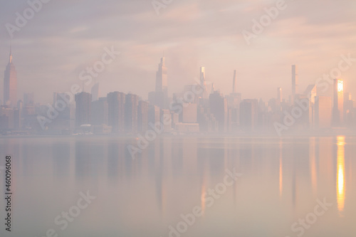 Midtown Manhattan view on a foggy morning 