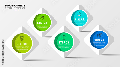 Infographic design template. Creative concept with 5 steps