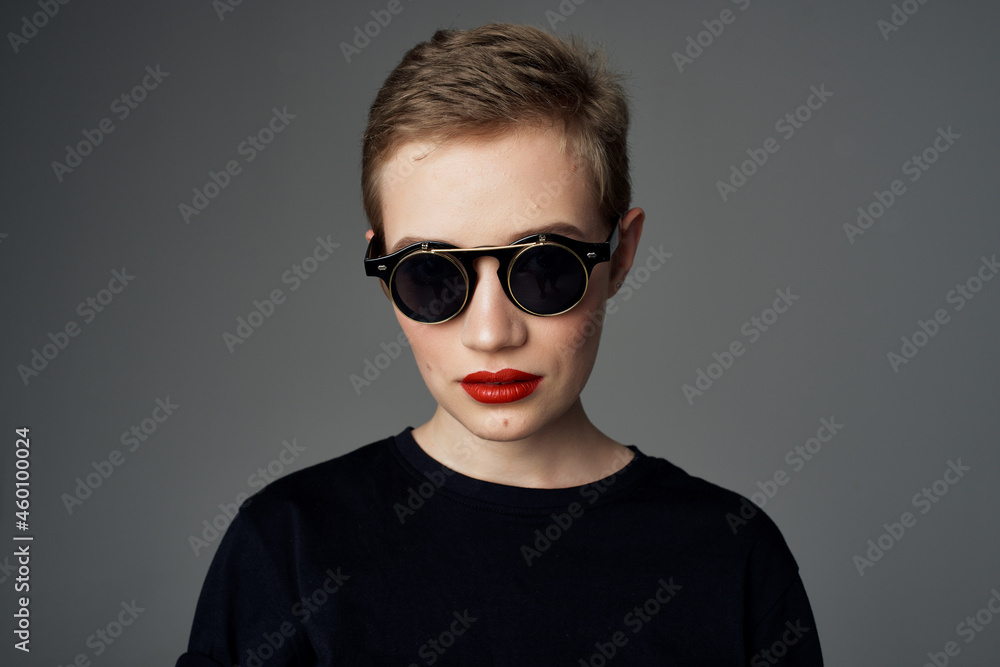 beautiful woman in a black t-shirt fashion Lifestyle beautiful woman in a black t-shirt fashion Lifestyle