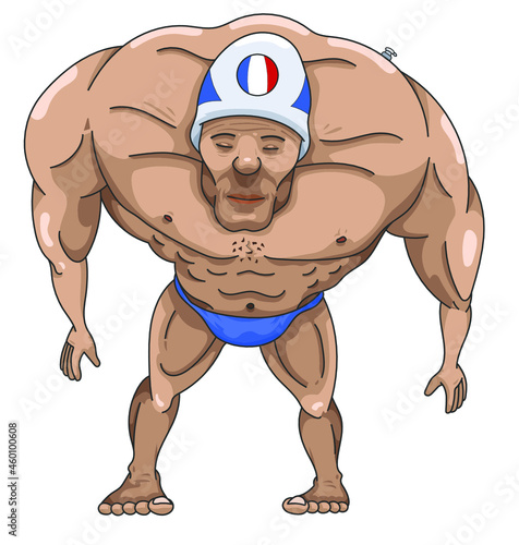 Nageur en maillot costaud