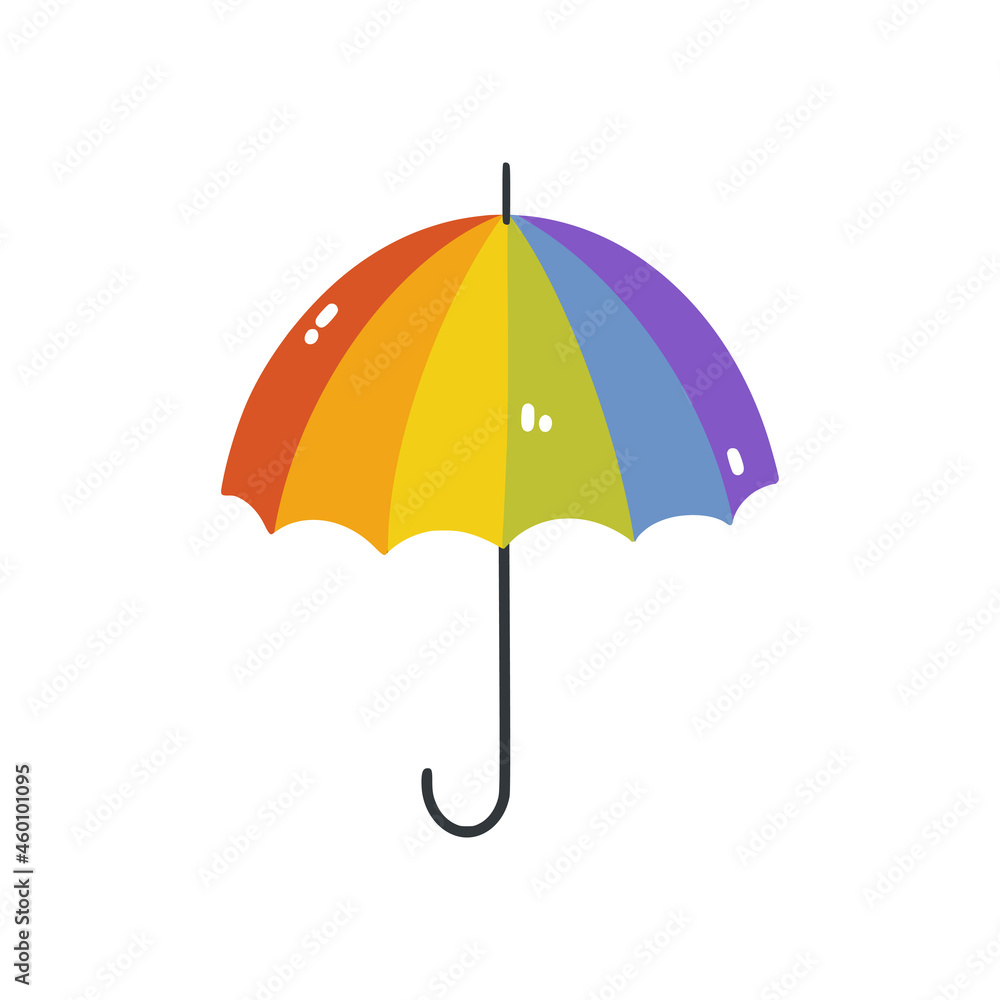 The rainbow umbrella is an LGBTQ symbol. Vector illustration of a rainbow umbrella isolated on a white background. A simple flat umbrella icon. Happy pride month. The rainbow umbrella is an LGBTQ symbol. Vector illustration of a rainbow umbrella isolated on a white background. A simple flat umbrella icon. Happy pride month.