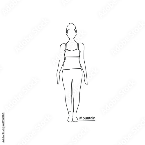 set of yoga, continuous line drawing of women fitness yoga concept vector health illustration