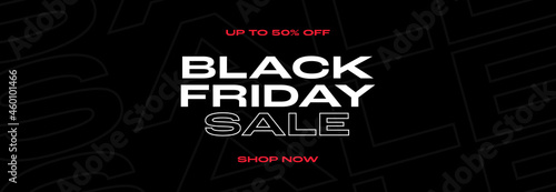 Black Friday Sale Banner. Modern vector design template for Black Friday sale banner.