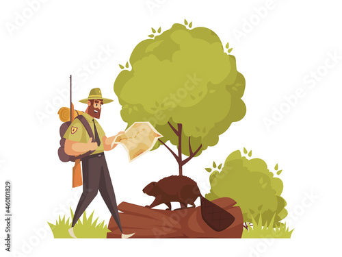 Hunter Cartoon Composition