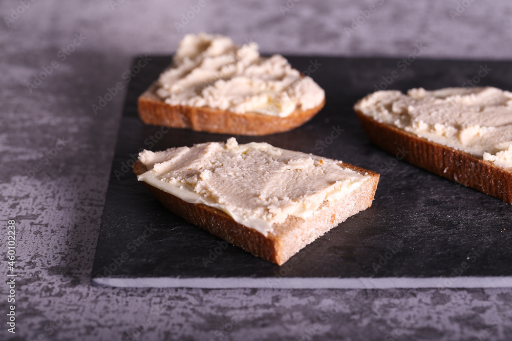 sandwiches with butter and caviar of cod fish sandwiches with butter and caviar of cod fish