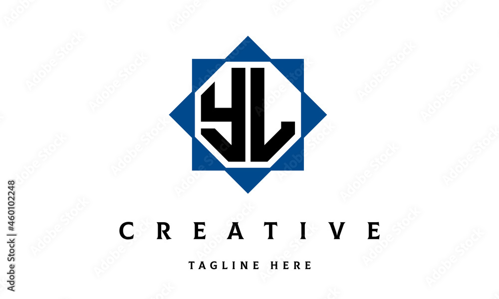 Naklejka premium YL double square latter logo vector