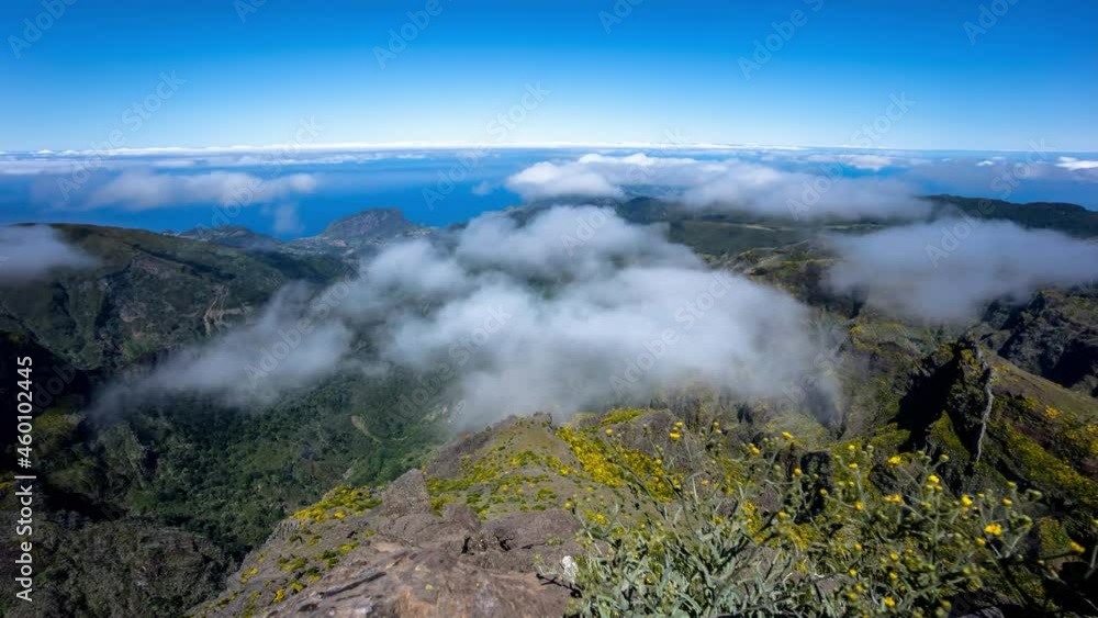 Time lapse with clouds and mountain Time lapse with clouds and mountain