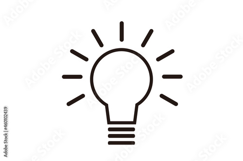 アイデアを思いつくイメージ。ビジネスイラスト。電球のアイコン。ひらめきのコンセプト。