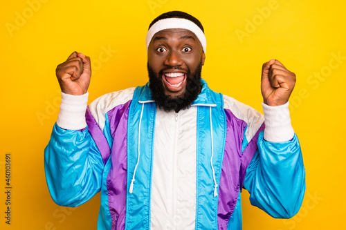 Photos Photo of young black man happy positive smile rejoice victory champion sportsman