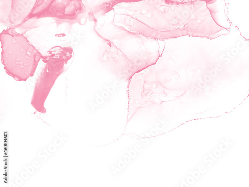 Alcohol pink and whate ink background. Paint photo