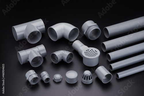 UPVC  CPVC Fittings for polypropylene pipes. Elements for pipelines. plastic piping elements. They are designed for connecting pipes. Concept sale of polypropylene fittings.