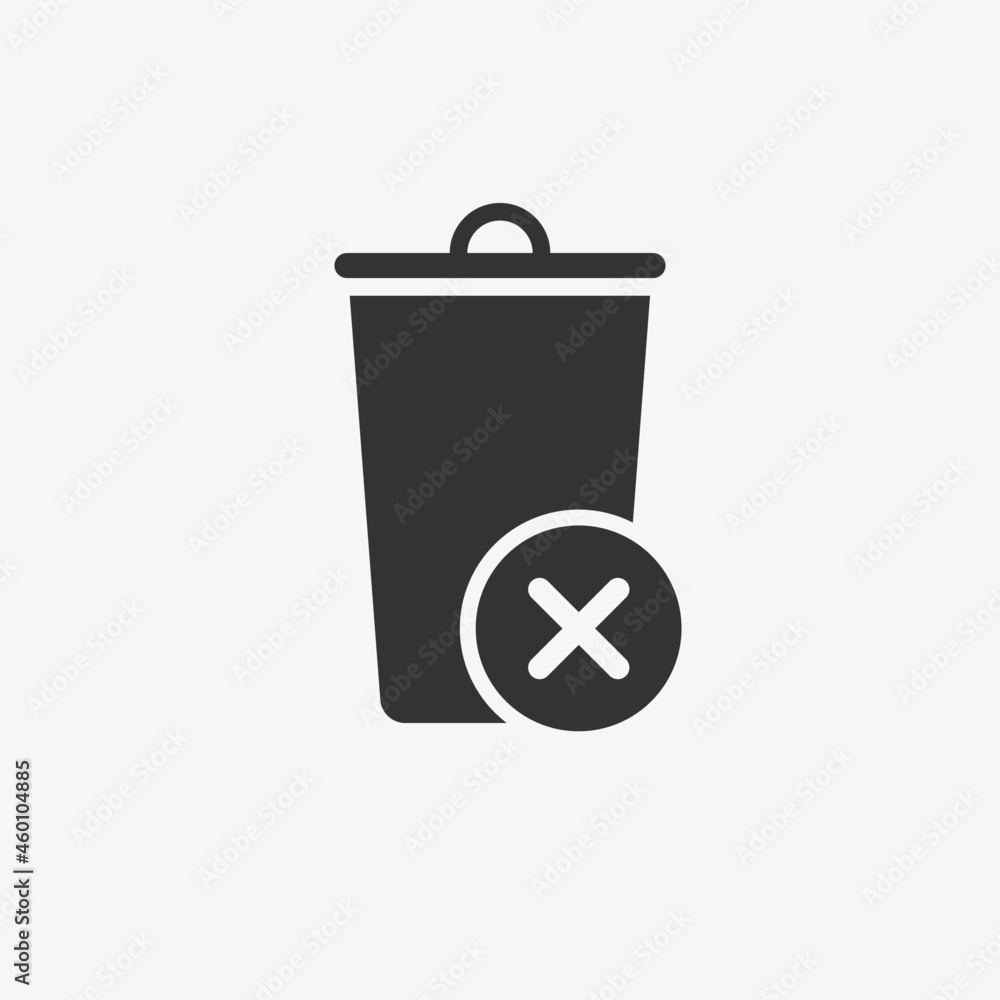 Delete icon vector isolated on grey background Delete icon vector isolated on grey background