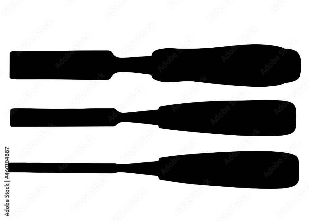 Obraz premium Construction chisels in a set. Vector image.