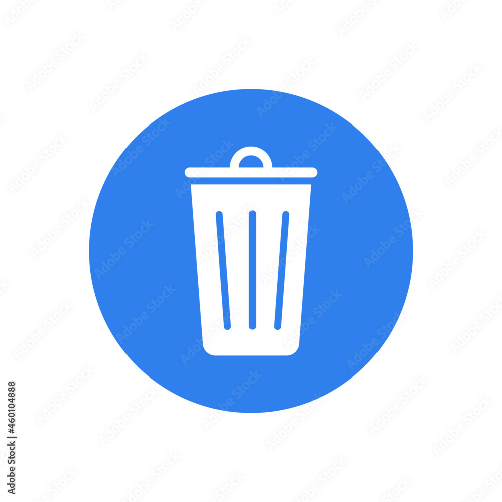 The delete icon or trashcan icon. Dustbin symbol. Flat Vector illustration The delete icon or trashcan icon. Dustbin symbol. Flat Vector illustration