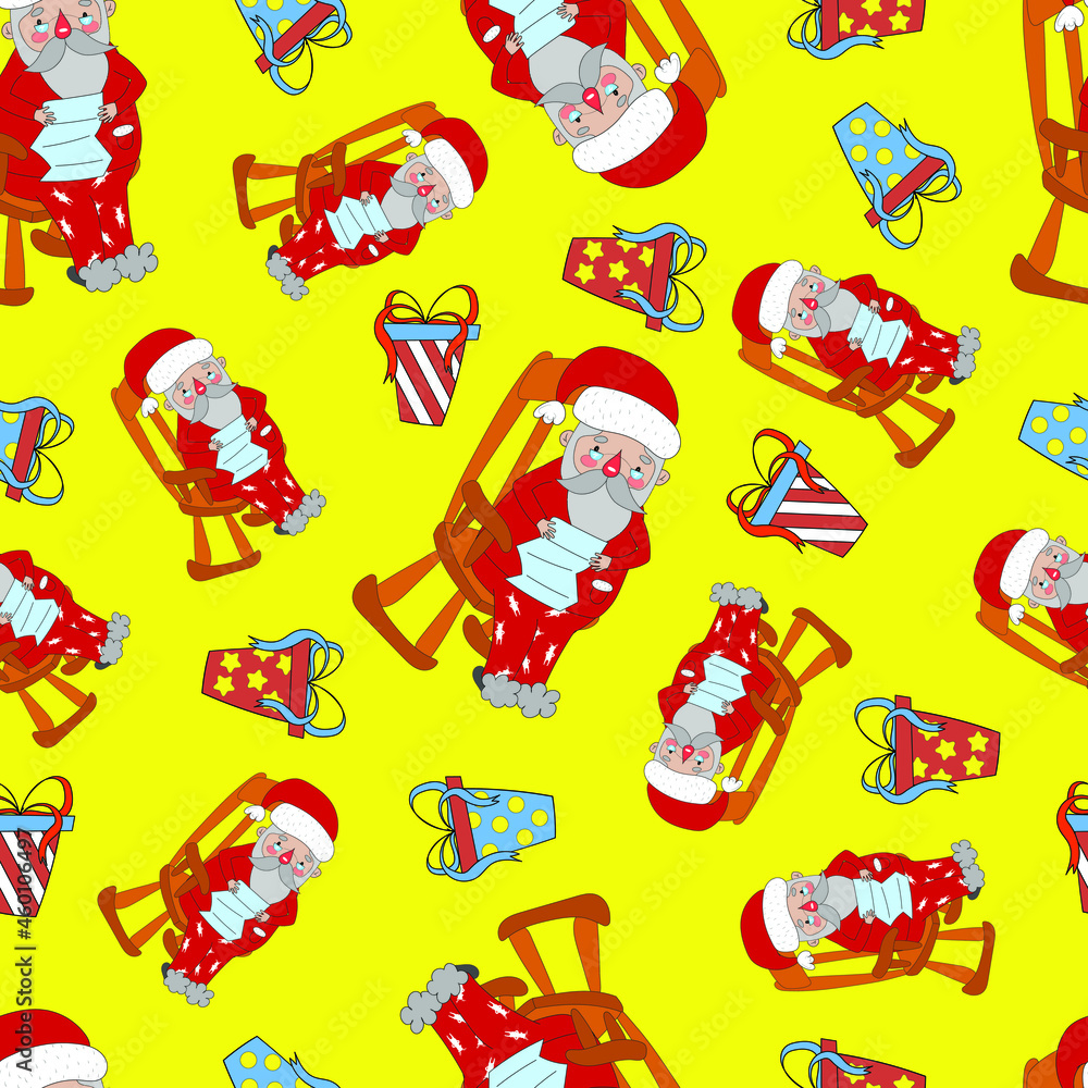vector patten Santa Claus reads letters and gifts vector patten Santa Claus reads letters and gifts