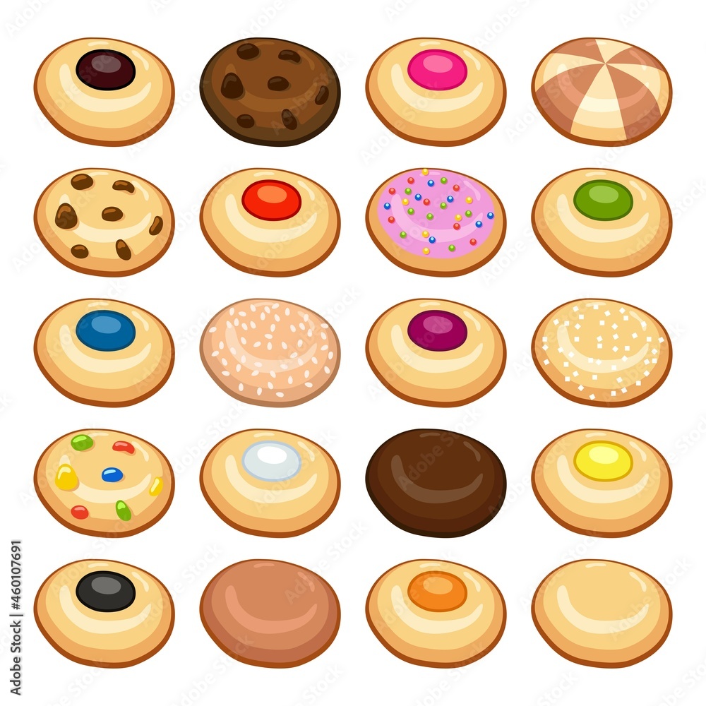 Obraz premium vector jam and chocolate cookie