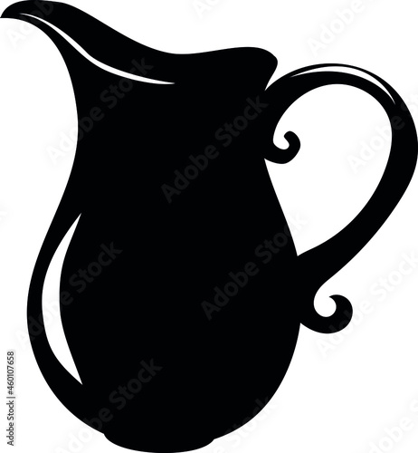 Vector silhouette of a jug. Vector silhouette of a  pitcher.