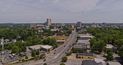 Greenville South Carolina Aerial v1 establishing drone flying along buncombe street passing hampton pinckney toward downtown city - Shot with Inspire 2, X7 camera - May 2021 photo