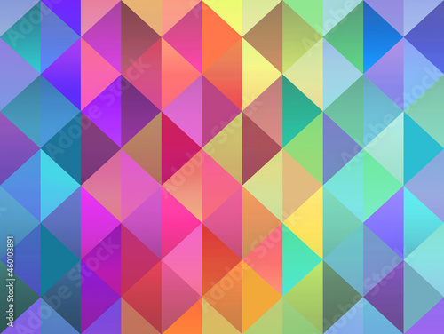 三角パターンのカラフルポリゴングラフィック背景（菱形）