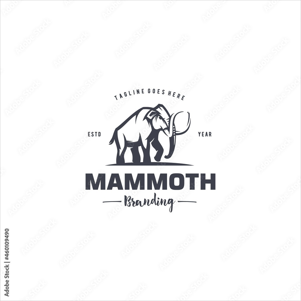 Mammoth Elephant Logo Design Vector Image Mammoth Elephant Logo Design Vector Image