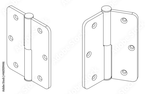 Vector simple isometric door hinge