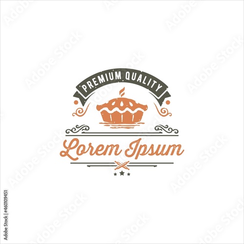 Pie Bakery Logo Design Vector Image