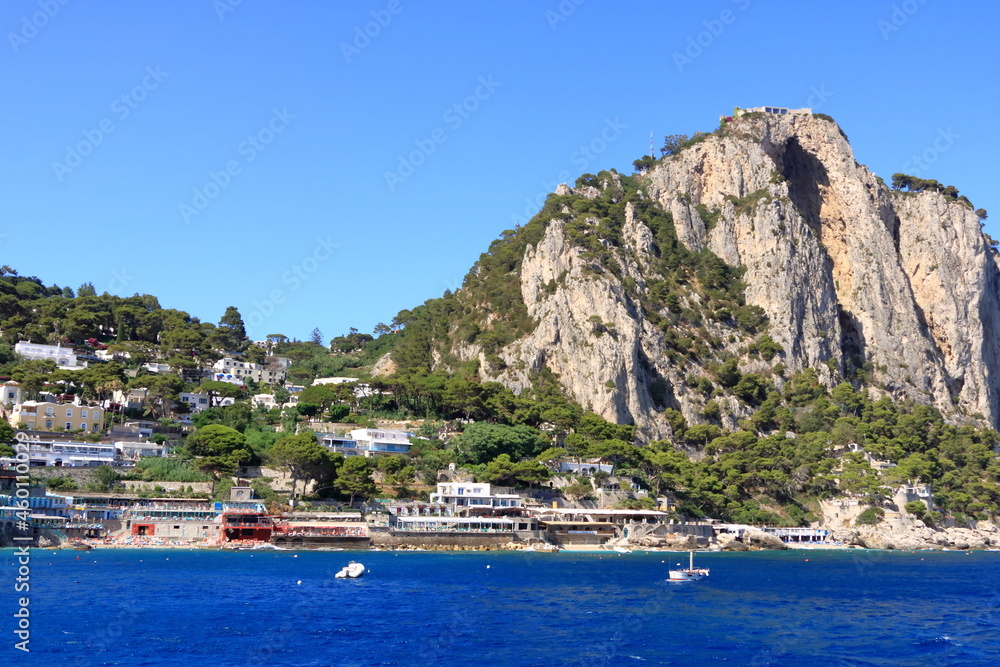 Marina Piccola on Capri Island from the sea, Italy, Europe
