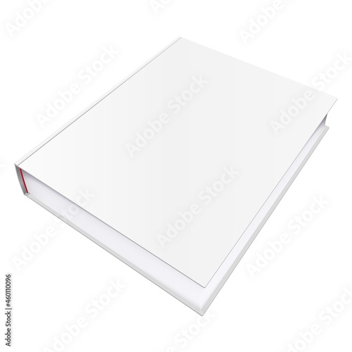 Vector book mockup with blank cover, template illustration