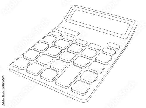 Vector line art simple calculator illustration