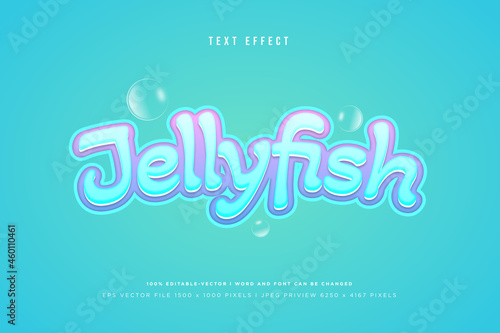 Jellyfish 3d text effect on tosca background